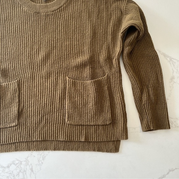 Madewell Mossy green Ribbed Knit Cropped Sweater - Picture 3 of 4